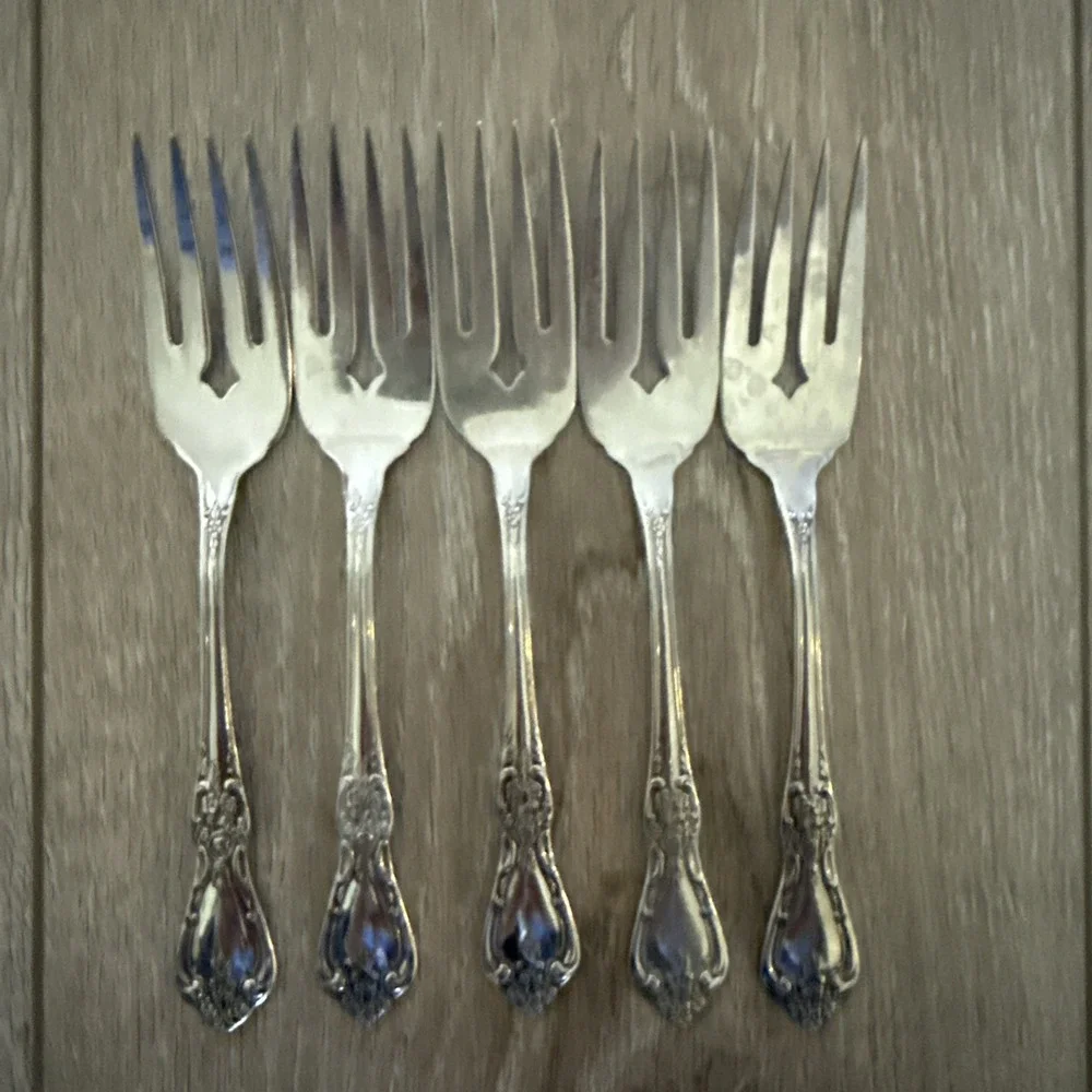 5‎ Oneida HH KENNETT SQUARE Stainless SALAD FORKS Distinction Deluxe